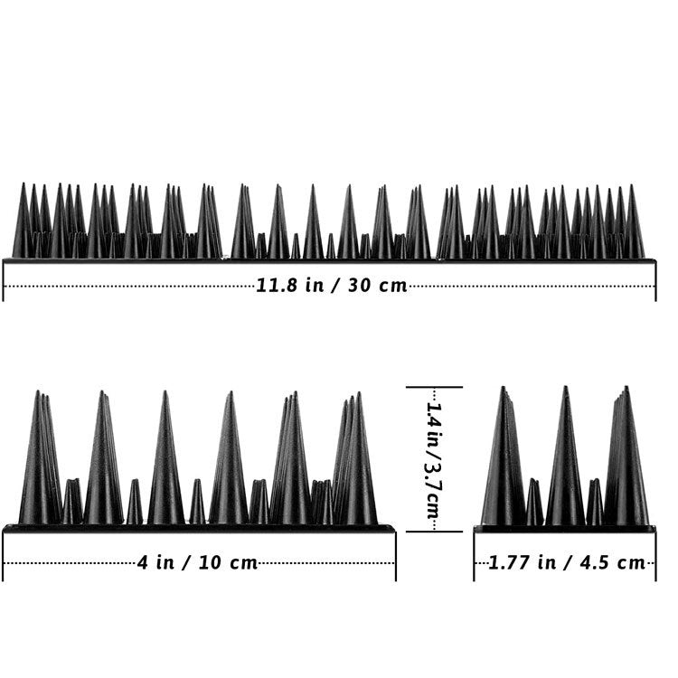 20pcs /Box 30cm 3 Rows Spikes Plastic Bird Repellent Spikes Anti-theft Bird Chase Cat Spikes