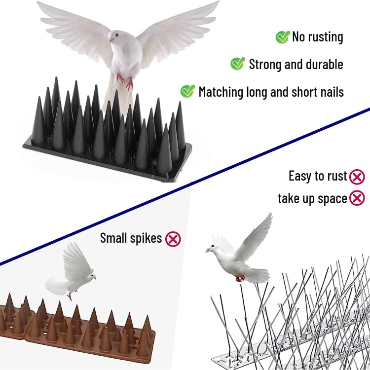 20pcs /Box 30cm 3 Rows Spikes Plastic Bird Repellent Spikes Anti-theft Bird Chase Cat Spikes