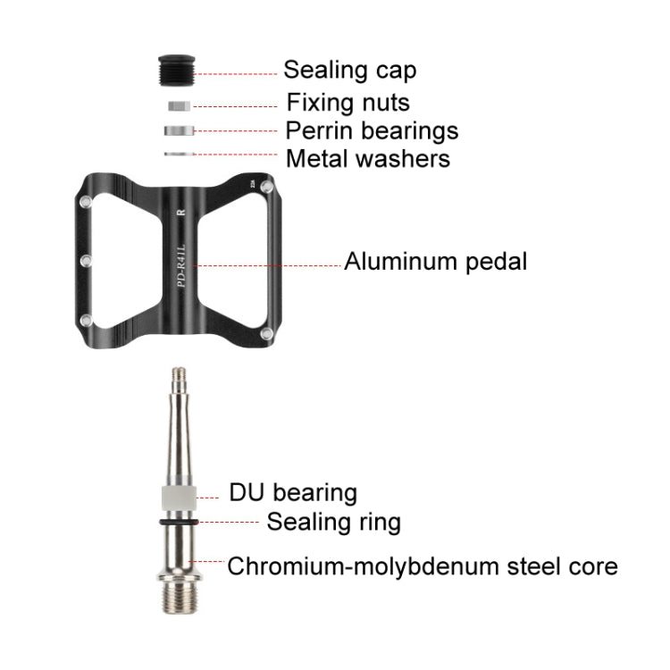 PROMEND PD-R41L 1pair Bicycle Aluminum Alloy Perrin Bearing Pedals