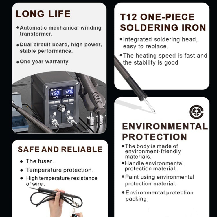 BAKU BA-898D+ T12 Solder Station Adjustable Temperature Electric Digital Soldering Iron For Phone Repair