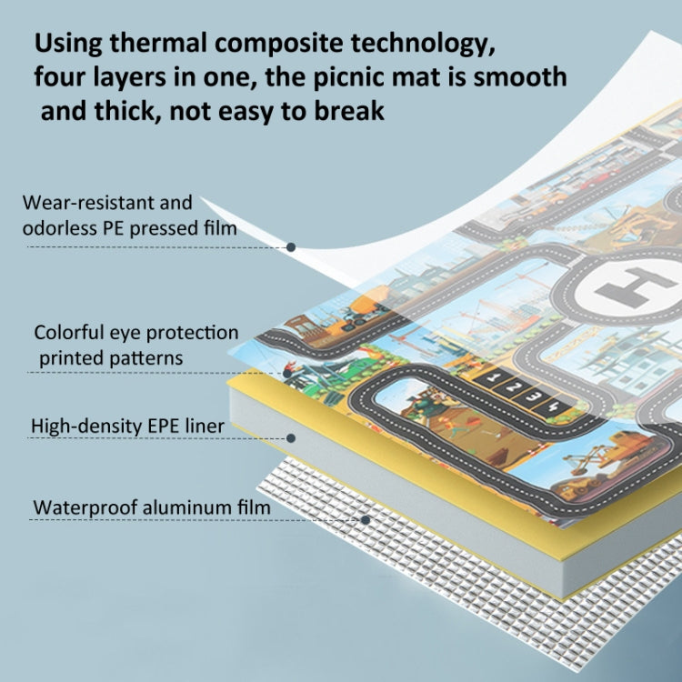 Engineering Parking Scene Play Mat Outdoor Picnic Beach Mat