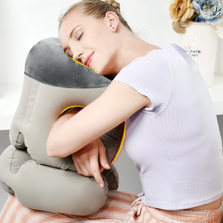 Portable Press Inflatable Pillow Lumbar Support Cusion Airplane Sleeping Pillow