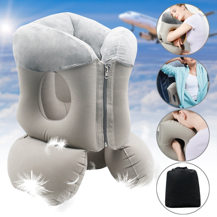 Portable Press Inflatable Pillow Lumbar Support Cusion Airplane Sleeping Pillow