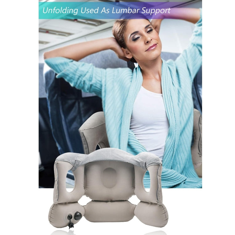 Portable Press Inflatable Pillow Lumbar Support Cusion Airplane Sleeping Pillow