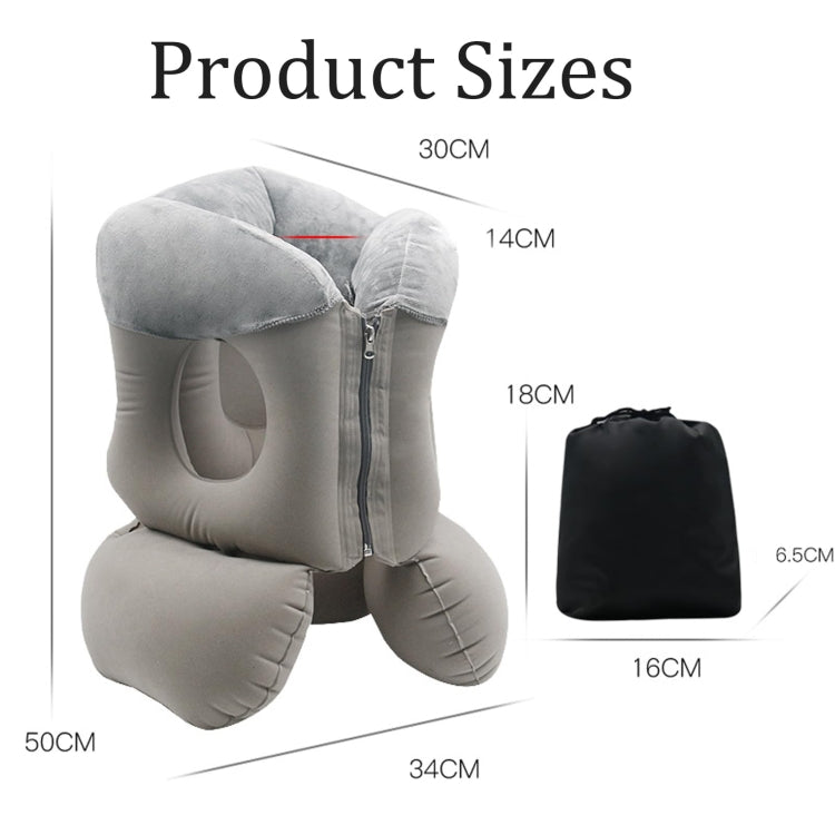 Portable Press Inflatable Pillow Lumbar Support Cusion Airplane Sleeping Pillow