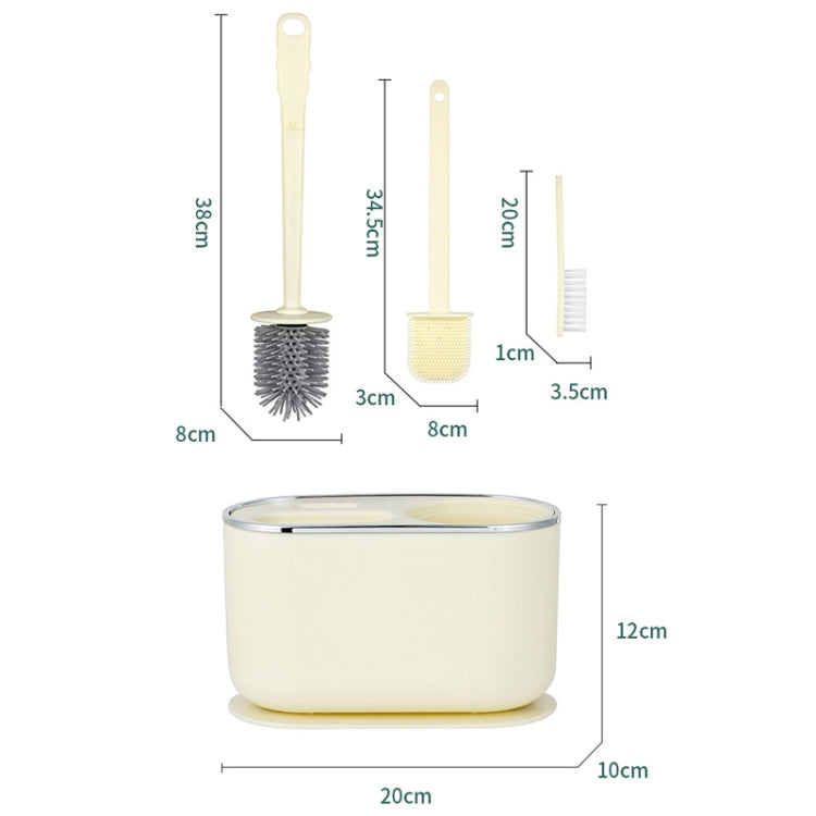 3 In 1 No Punch Wall Mounted Toilet Brush Household TPR Bristles Bathroom Cleaning Brush With Base