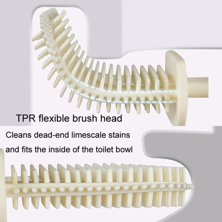3 In 1 No Punch Wall Mounted Toilet Brush Household TPR Bristles Bathroom Cleaning Brush With Base