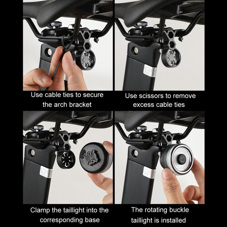 Round Bicycle Intelligent Induction Brake Taillight Night Riding Warning Light