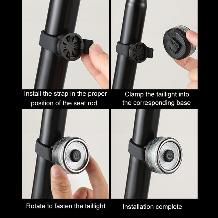 Round Bicycle Intelligent Induction Brake Taillight Night Riding Warning Light