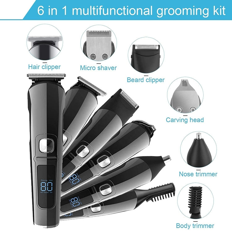 6 in 1 Men Waterproof Electric Hair Trimmer Kit Nose Trimmer, Mustache Trimmer Body Shaver