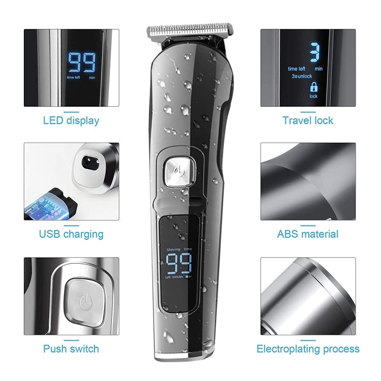 6 in 1 Men Waterproof Electric Hair Trimmer Kit Nose Trimmer, Mustache Trimmer Body Shaver