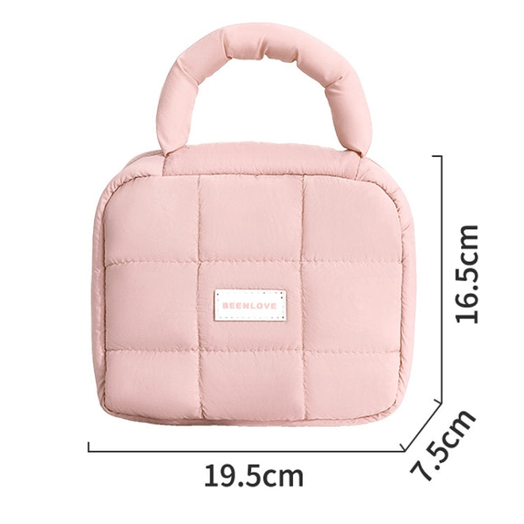 Women Quilted Makeup Bag Puffer Large Capacity Cosmetic Storage Bag Portable Travel Toiletry Pouch