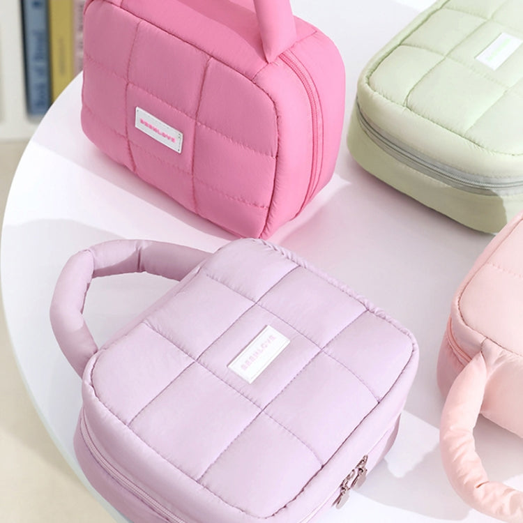 Women Quilted Makeup Bag Puffer Large Capacity Cosmetic Storage Bag Portable Travel Toiletry Pouch