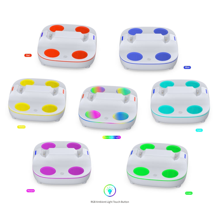 For PS5 Controller Dual Charger Charging Stand Docking Station With RGB Ambient Light