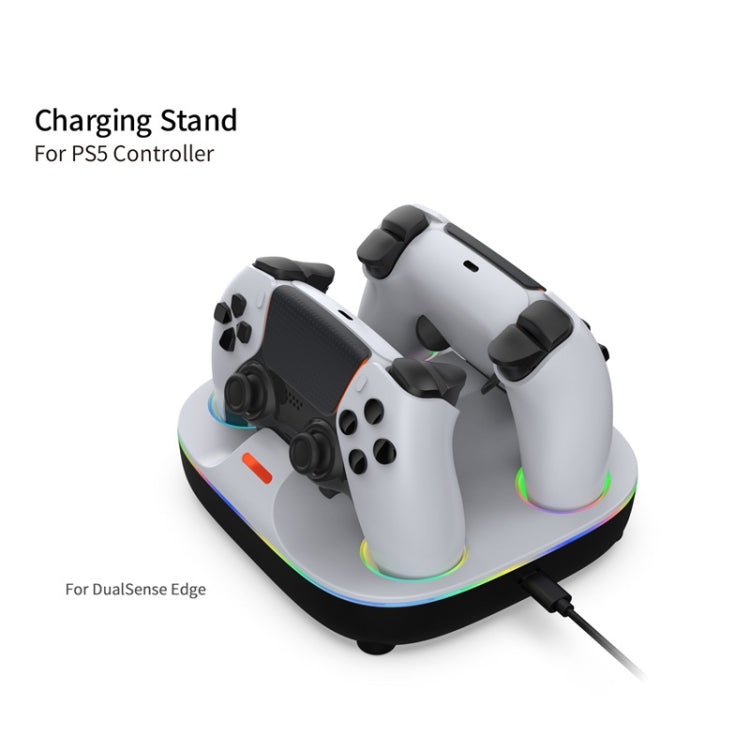 For PS5 Controller Dual Charger Charging Stand Docking Station With RGB Ambient Light