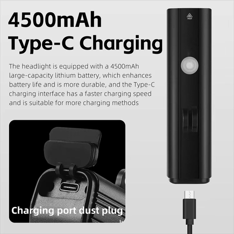 WEST BIKING Bicycle High Lumen Type-C Aluminum Alloy Headlight