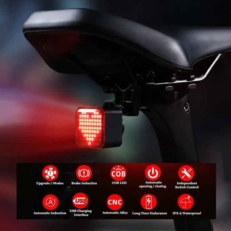 ESLNF Bicycle Tail Light Mountain Bike Smart Brake Sensor Auto Switch Waterproof Warning Lamp