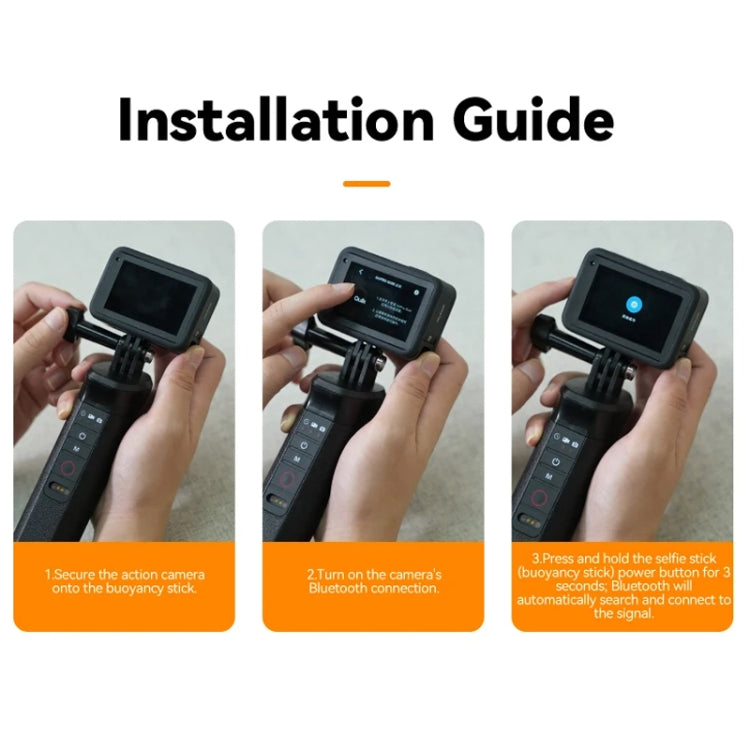 TELESIN Bluetooth Buoyancy Bar 15m Waterproof Depth  For GoPro HERO13 / 12 / 11 / 10 / 9 / 8 Black