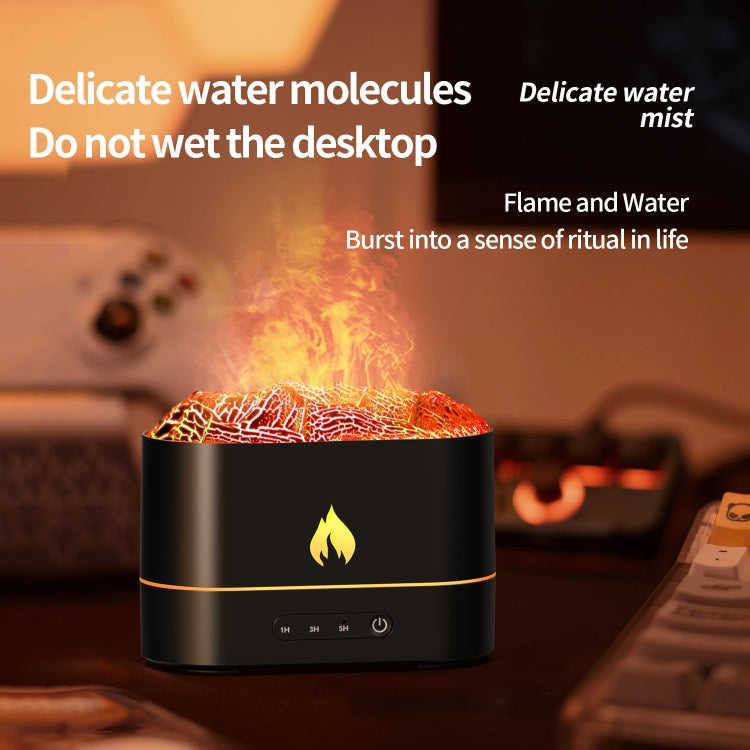 HX853B USB Plug-In Colorful Flame Lighting Effect Aromatherapy Humidifier