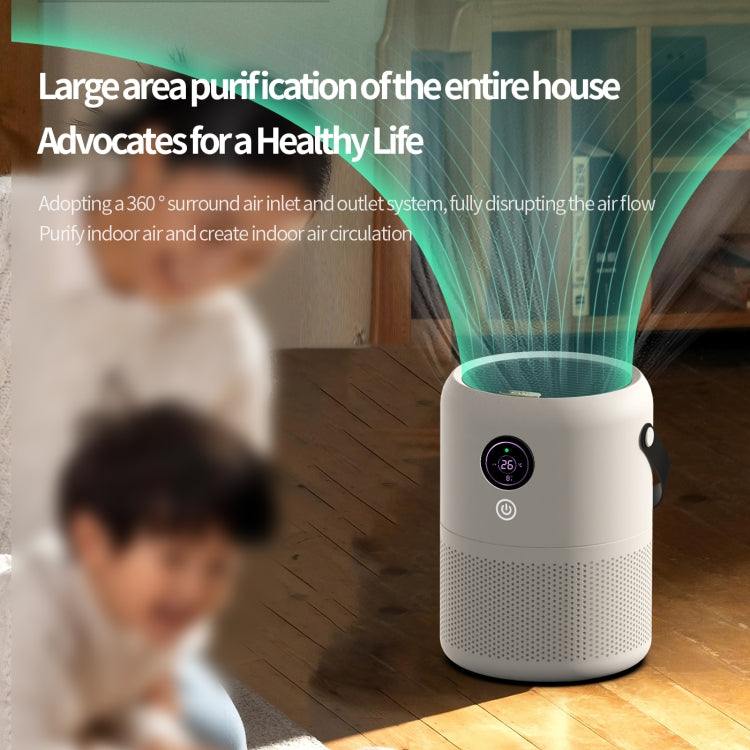 HX830 Smart Digital Display UV Ultraviolet Sterilization Desktop Negative Ion Air Purifier