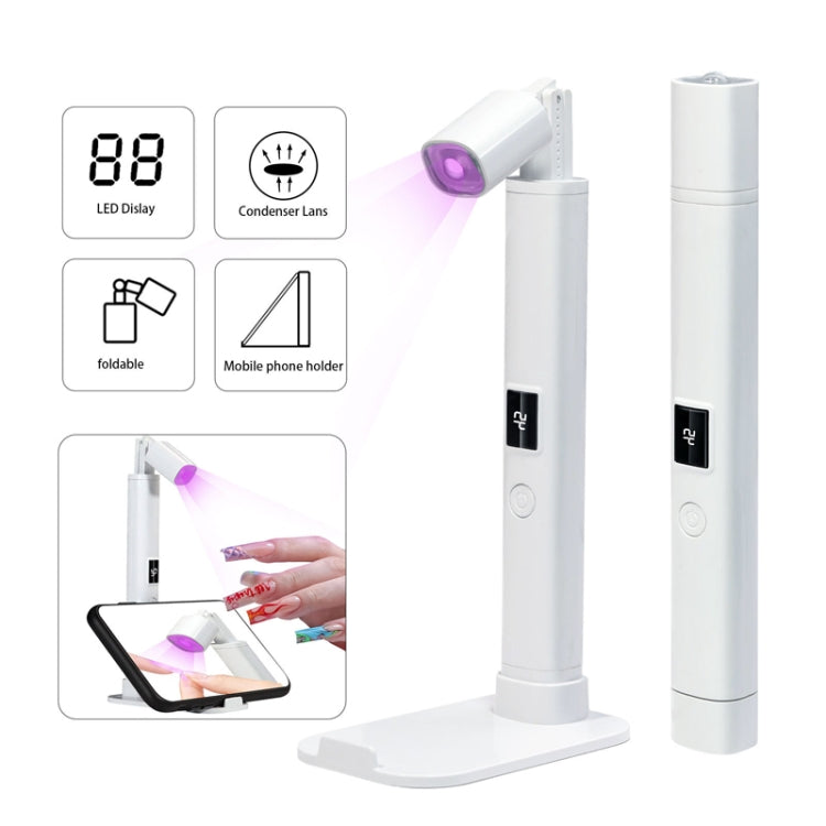 UV LED Nail Lamp Portable Retractable Nail Drying Light Mini Handheld Nail Dryer Lamp With Bracket