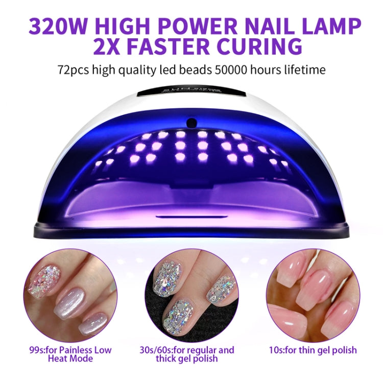 X19Max UV LED Nail Drying Lamp High Power 320W Quick Drying Nail Polish Gel Nail Dryer Light