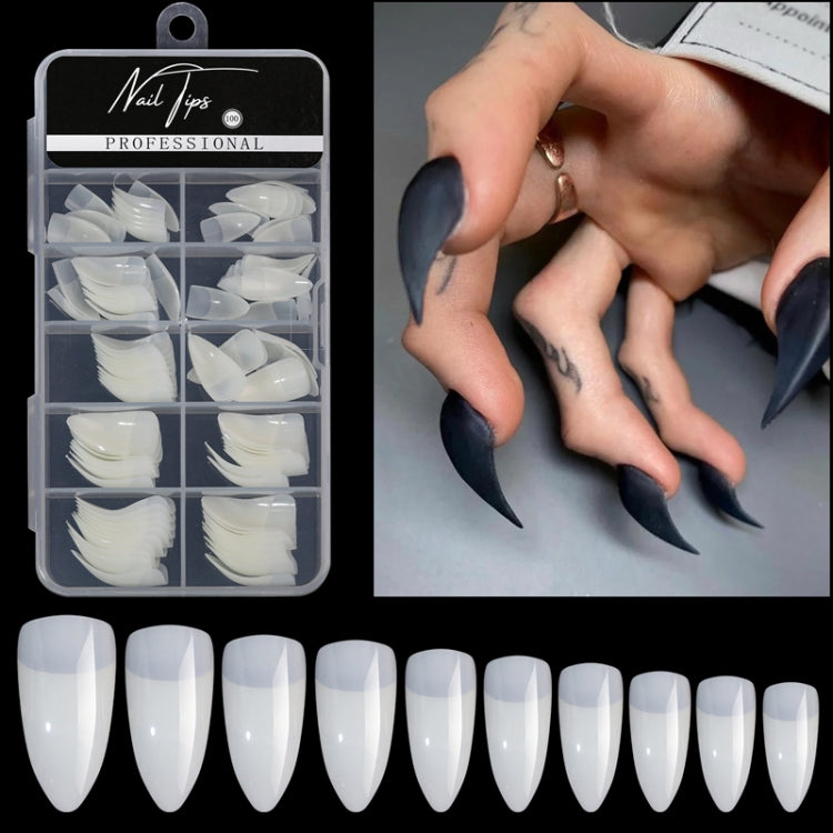 100pcs /Box Stiletto Nail Tips Halloween Style Stiletto False Eagle Claw Art Nails