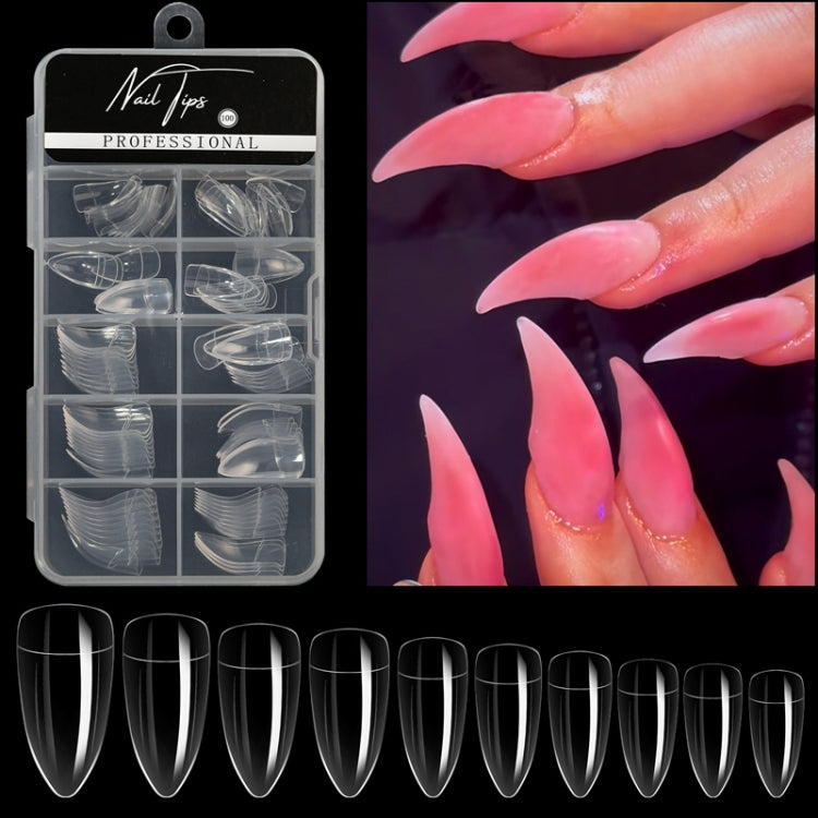 100pcs /Box Stiletto Nail Tips Halloween Style Stiletto False Eagle Claw Art Nails