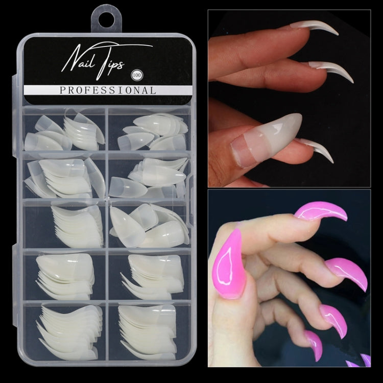 100pcs /Box Stiletto Nail Tips Halloween Style Stiletto False Eagle Claw Art Nails