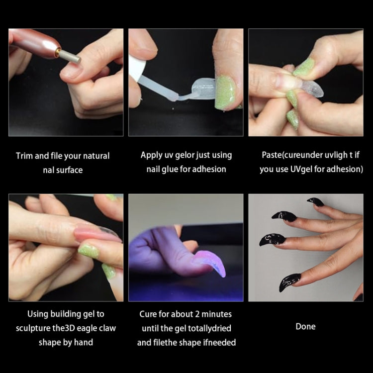 100pcs /Box Stiletto Nail Tips Halloween Style Stiletto False Eagle Claw Art Nails