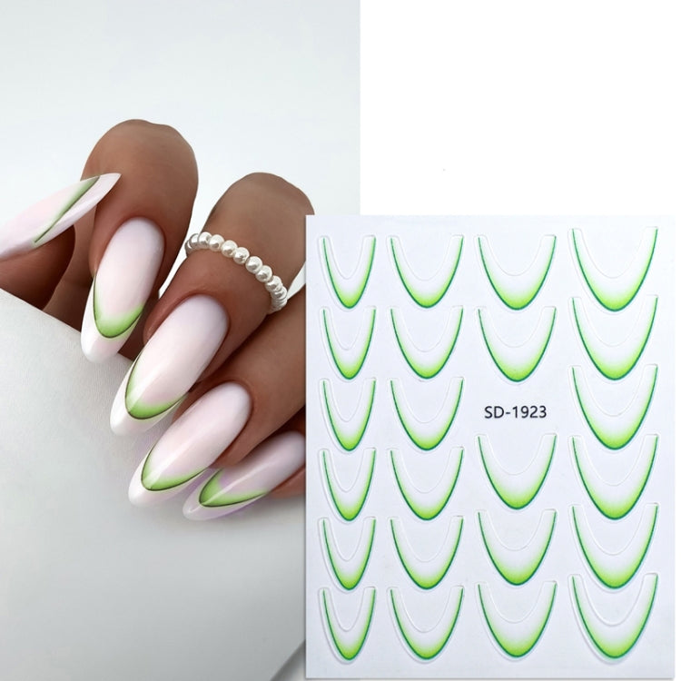 Line Nail Art Stickers Self-Adhesive Gradient Color French Manicure Stickers DIY Nail Tips Decals