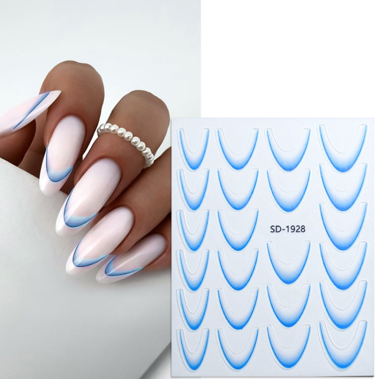 Line Nail Art Stickers Self-Adhesive Gradient Color French Manicure Stickers DIY Nail Tips Decals