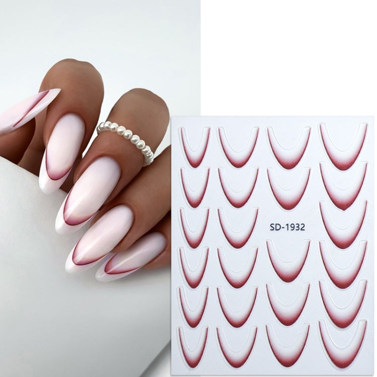 Line Nail Art Stickers Self-Adhesive Gradient Color French Manicure Stickers DIY Nail Tips Decals