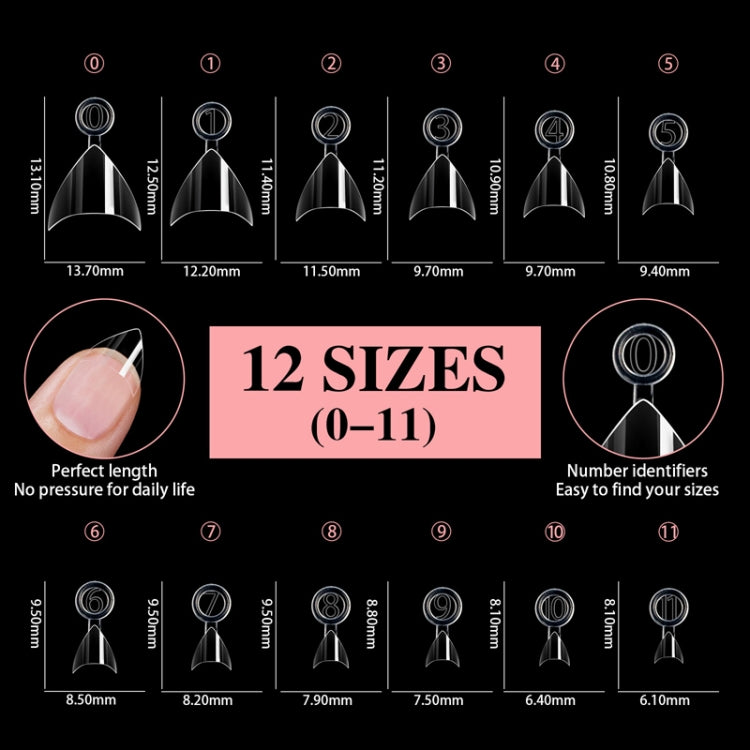 600pcs /Box Ultra Short False Nail Tips Extension Clear No Scratch Traceless Frosted Manicure Salon