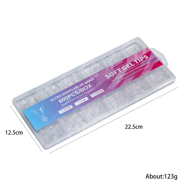 600pcs /Box Ultra Short False Nail Tips Extension Clear No Scratch Traceless Frosted Manicure Salon