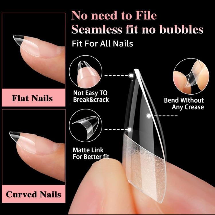 600pcs /Box Ultra Short False Nail Tips Extension Clear No Scratch Traceless Frosted Manicure Salon