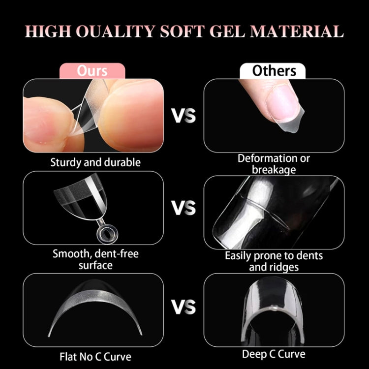 600pcs /Box Ultra Short False Nail Tips Extension Clear No Scratch Traceless Frosted Manicure Salon