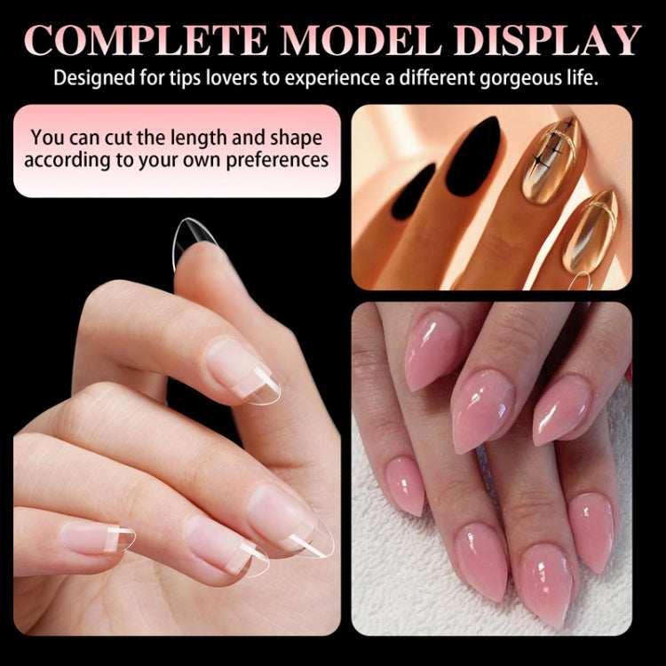 600pcs /Box Ultra Short False Nail Tips Extension Clear No Scratch Traceless Frosted Manicure Salon