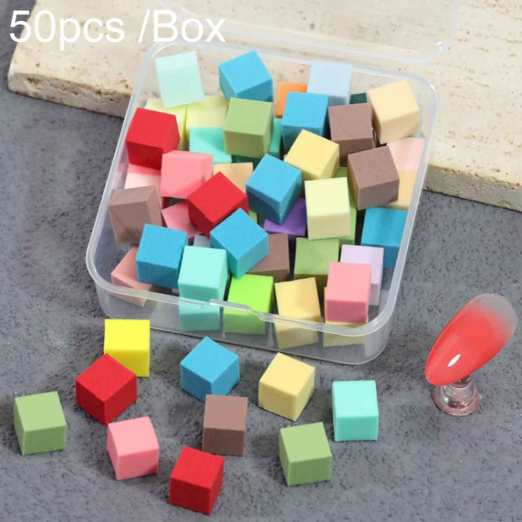 50pcs /Box 1cm Mini Nail Art Sponges Gradient Aura Effect Designs Manicure Brush Tool