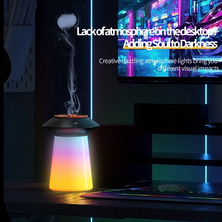 HX126 Sound Pickup RGB Light Volcano Humidifier Simulated Flame Aromatherapy Machine