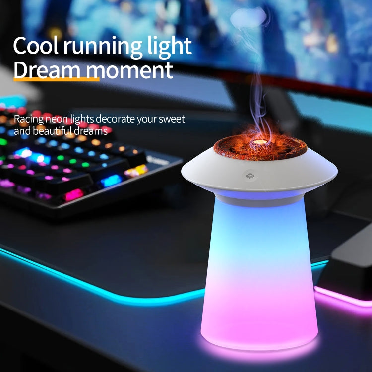 HX126 Sound Pickup RGB Light Volcano Humidifier Simulated Flame Aromatherapy Machine
