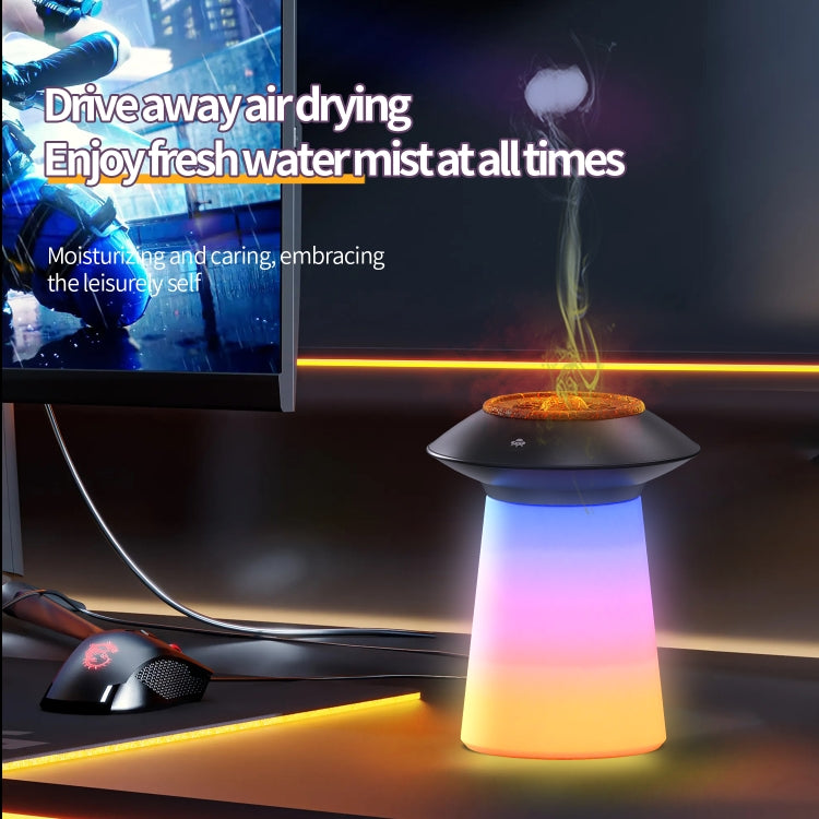 HX126 Sound Pickup RGB Light Volcano Humidifier Simulated Flame Aromatherapy Machine