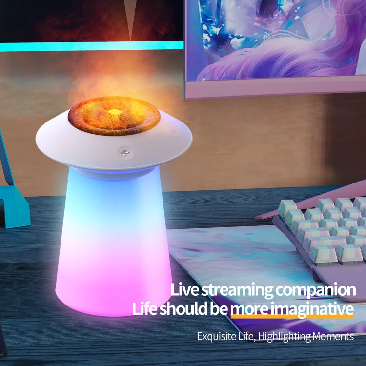 HX126 Sound Pickup RGB Light Volcano Humidifier Simulated Flame Aromatherapy Machine