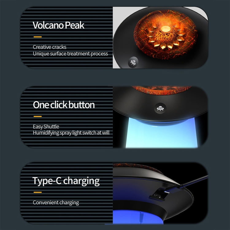 HX126 Sound Pickup RGB Light Volcano Humidifier Simulated Flame Aromatherapy Machine