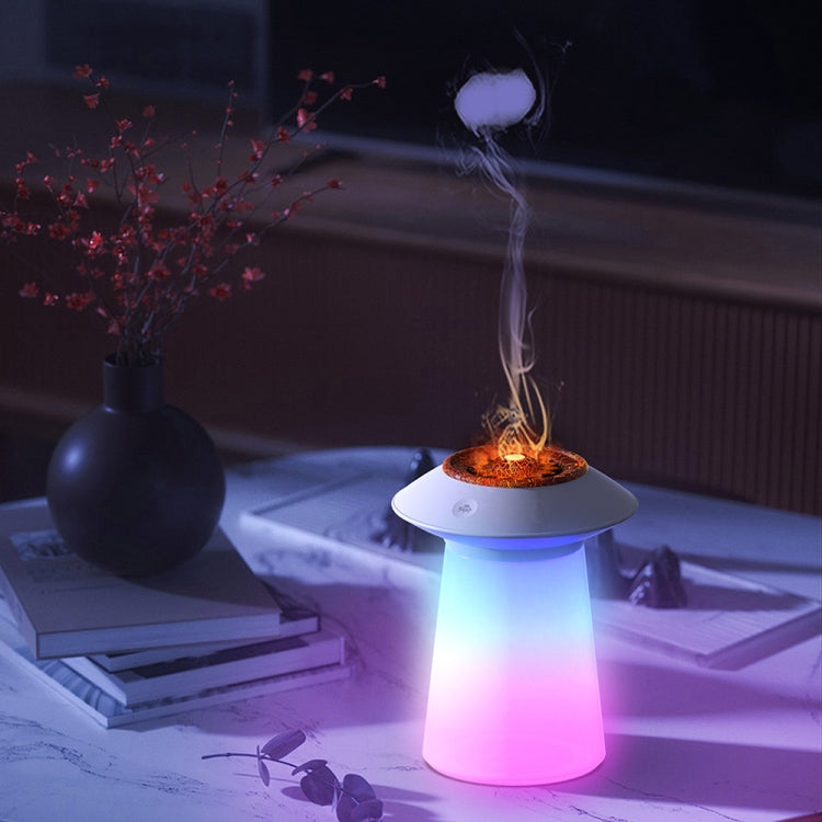 HX126 Sound Pickup RGB Light Volcano Humidifier Simulated Flame Aromatherapy Machine
