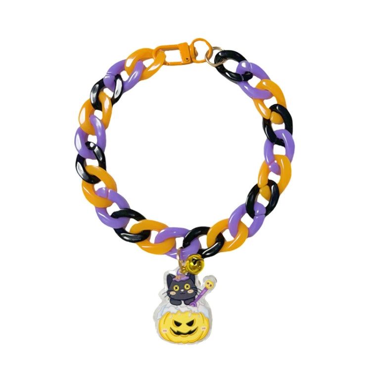 Pet Halloween Necklace Cartoon Tag Necklace Cats Dogs Holiday Adjustable Decoration Chain