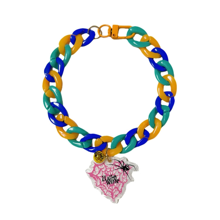 Pet Halloween Necklace Cartoon Tag Necklace Cats Dogs Holiday Adjustable Decoration Chain