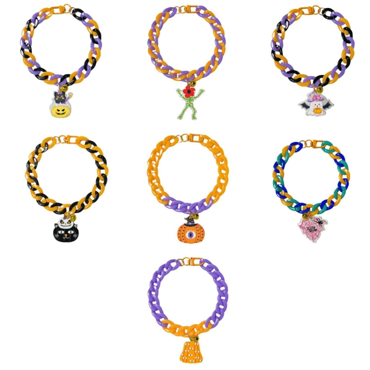 Pet Halloween Necklace Cartoon Tag Necklace Cats Dogs Holiday Adjustable Decoration Chain