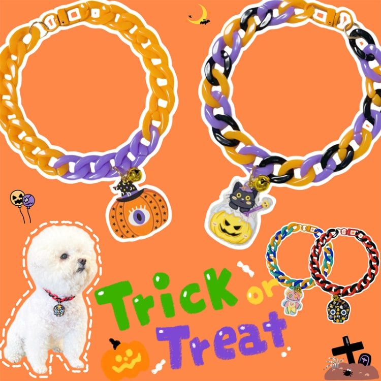Pet Halloween Necklace Cartoon Tag Necklace Cats Dogs Holiday Adjustable Decoration Chain