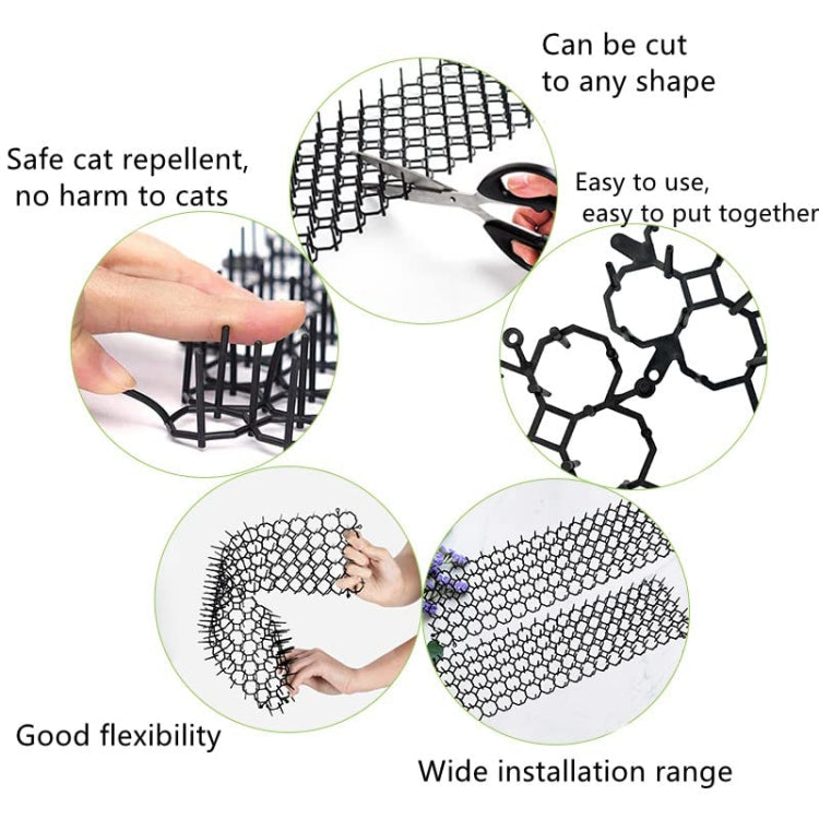 12pcs / Box Anti-Cats Barbed Spike Net Mat Sofas Gate Garden Cats Repellent Tool